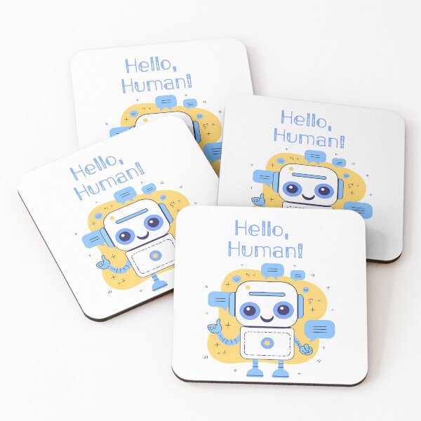 Item preview, Hello Human! Cute Robot Design designed and sold by wordartistry.