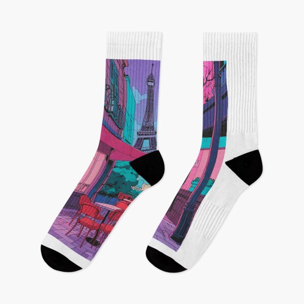 Item preview, Paris Glitchscape – 90s Anime Nostalgia designed and sold by RetroRebootShop.