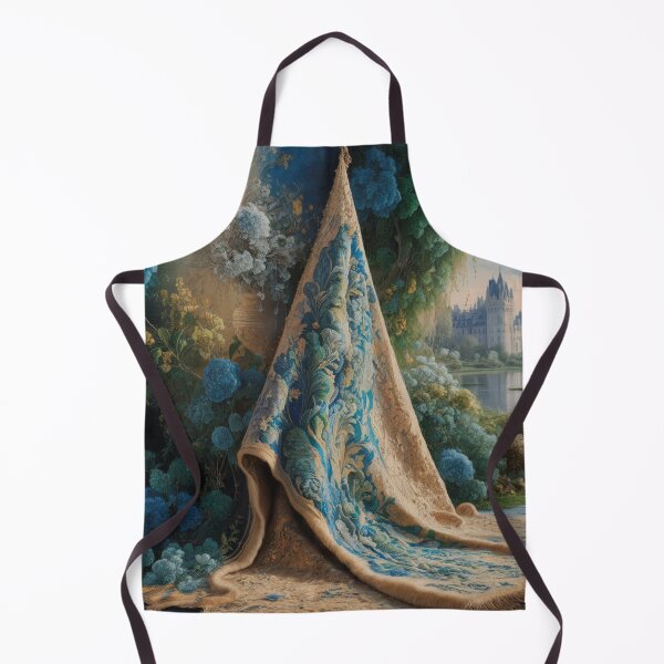 Item preview, Castle 19th century, tapestry decorated with blue flowers,oil paint. designed and sold by elegantpaterns.