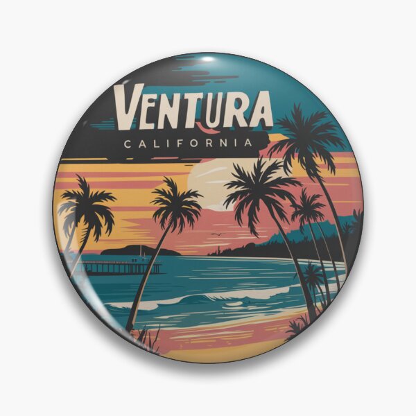 Item preview, Ventura, California - Retro Sunset Beach Art with Tropical Vibes designed and sold by CircinusStore.