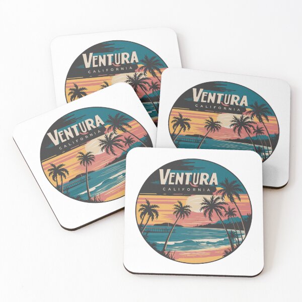 Item preview, Ventura, California - Retro Sunset Beach Art with Tropical Vibes designed and sold by CircinusStore.