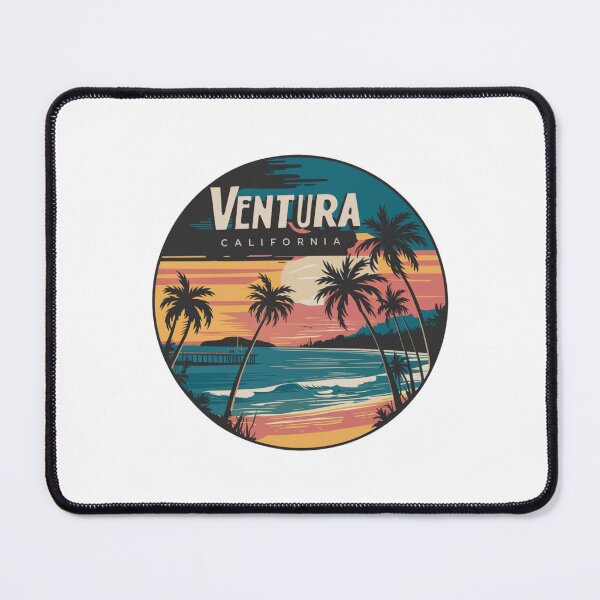 Item preview, Ventura, California - Retro Sunset Beach Art with Tropical Vibes designed and sold by CircinusStore.