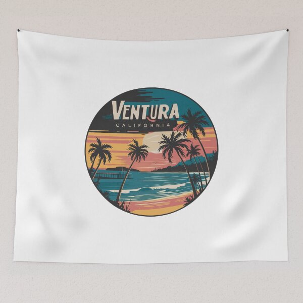 Item preview, Ventura, California - Retro Sunset Beach Art with Tropical Vibes designed and sold by CircinusStore.