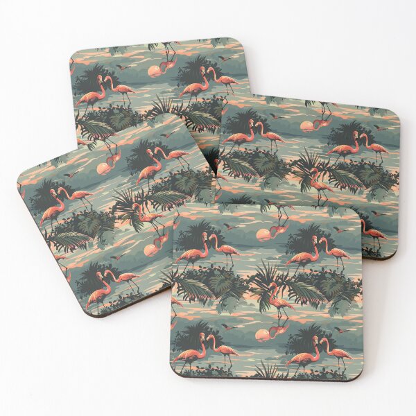 Item preview, Graceful Parade of Flamingos designed and sold by MidArtForge.