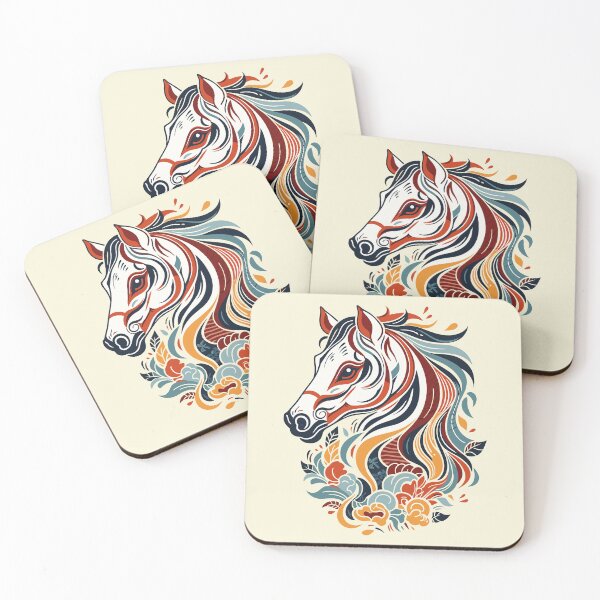 Item preview, Horse's head, Colorful folk designed and sold by BestRebel.