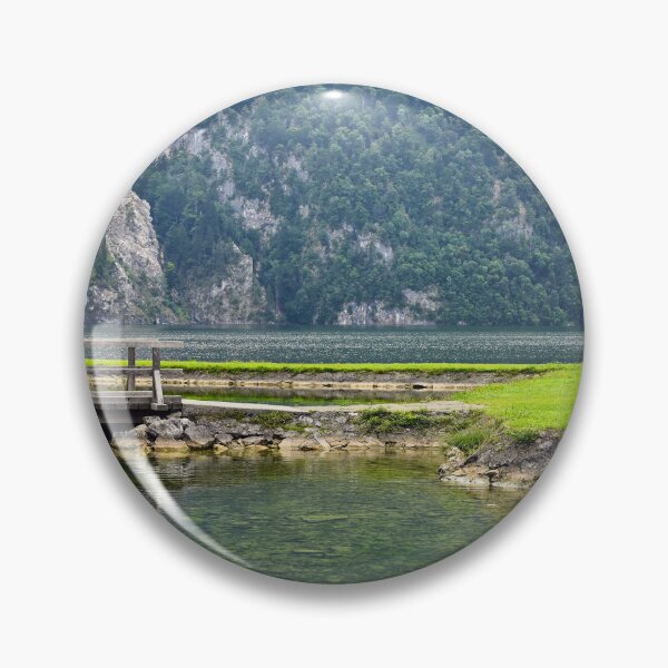 Item preview, Little wooden bridge Lake Traun Traunsee in Traunkirchen,Austria designed and sold by goceris.