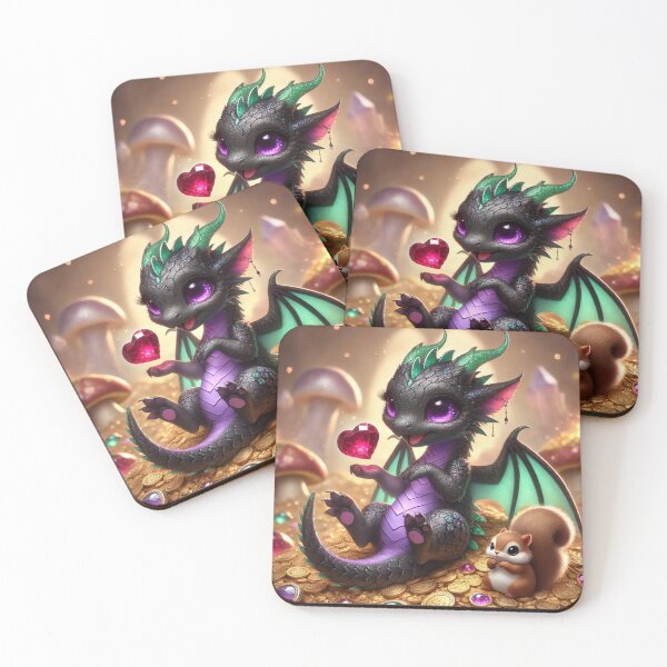 Item preview, You’re the Treasure to My Hoard Dragon Valentine with Squirrel designed and sold by Ophelia's Bazaar.