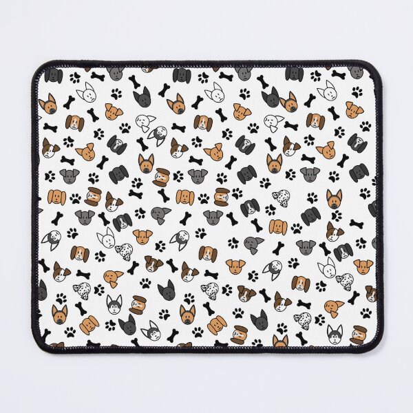 Item preview, Fun Cute Dog Breeds with Bones and Paw Prints Pattern designed and sold by amgraphics.