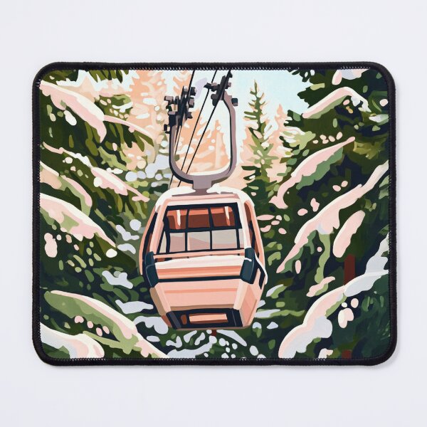 Item preview, Pink Apres Ski Lift Painting designed and sold by Creative Brat Design Studio.