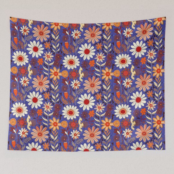 Item preview, Boho Bliss: A bohemian-inspired pattern with flowing lines and abstract shapes, intertwined with large white daisies for a vibrant and energetic look. designed and sold by Grang Art Artistic Designs.