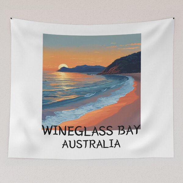 Item preview, Wineglass Bay - Australia (with Black Lettering) designed and sold by VelvetRoom.