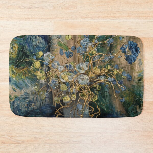 Item preview, Interweaving of gold threads on a background of blue and green, oil paint. designed and sold by elegantpaterns.