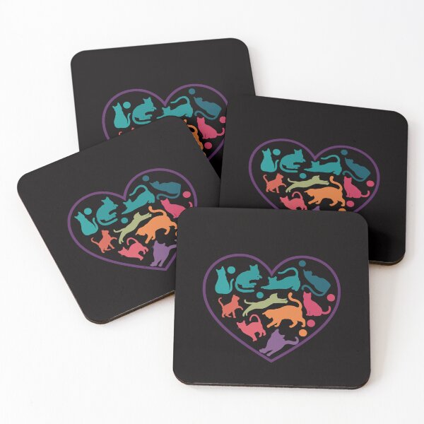 Item preview, Cats styled in rainbow heart shape designed and sold by BritishDelights.