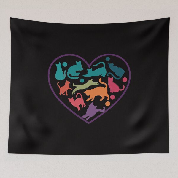 Item preview, Cats styled in rainbow heart shape designed and sold by BritishDelights.
