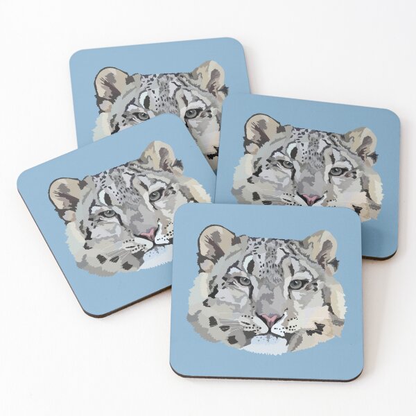 Item preview, S is for Snow Leopard, Snow Leopard Illustration – Majestic Big Cat Art for Wildlife Lovers designed and sold by PrettylittlepastelUk.