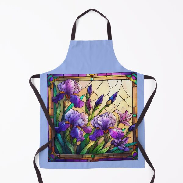 Item preview, Purple Iris Stained Glass design designed and sold by CattyCornerPOD.