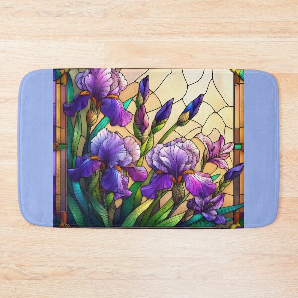 Item preview, Purple Iris Stained Glass design designed and sold by CattyCornerPOD.