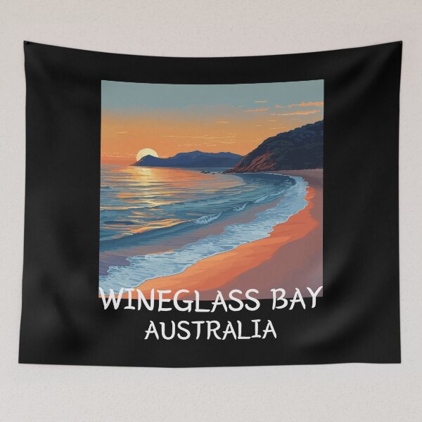 Item preview, Wineglass Bay - Australia (with White Lettering) designed and sold by VelvetRoom.