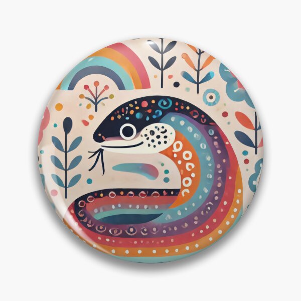 Artikelvorschau, Skandinavische Volkskunst-Regenbogen-Tiere - süße bunte Blindschleiche von heidiannemorris entworfen und verkauft von FOLK ART FUSION by heidiannemorris.