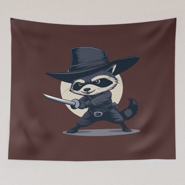 Item preview, Zorro Raccoon in action! designed and sold by Sza1a.