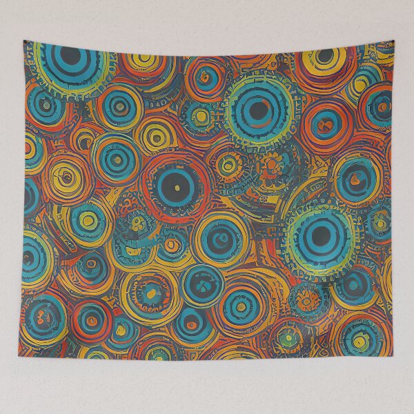 Item preview, Cluster of yellow and blue circles #2 designed and sold by mylittlewindow.