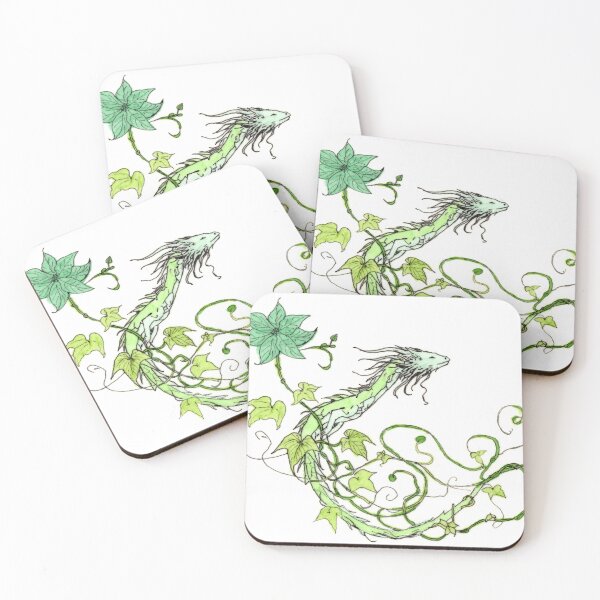Item preview, Jade Vine Flower Dragon designed and sold by Scribbles & Doodles by Jinx.