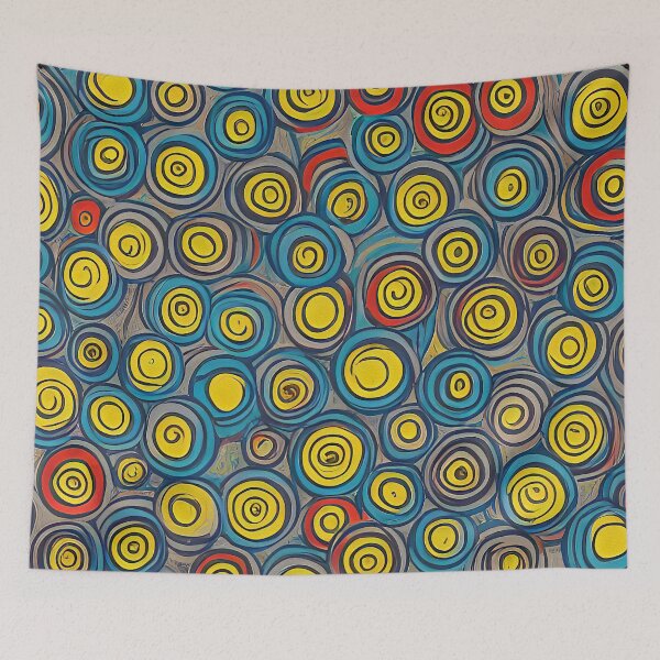 Item preview, Cluster of yellow and blue circles #3 designed and sold by mylittlewindow.