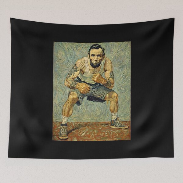 Item preview, Vintage Tattooed Abraham Lincoln Van Gogh Style MMA Art  designed and sold by Mystikos Art.