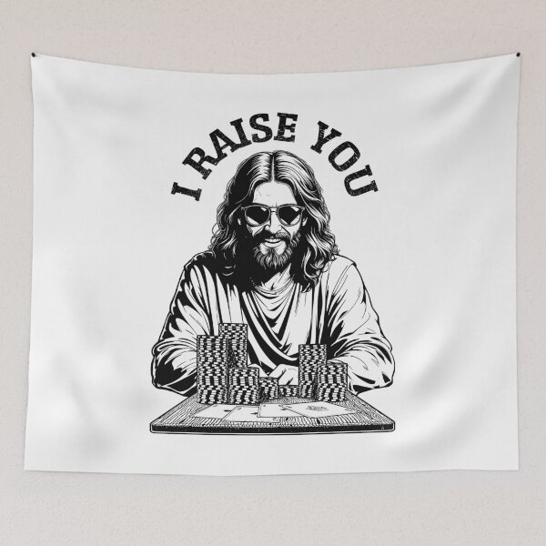 Item preview, Jesus Poker Player Funny Raise You Gambler Lucky Lord Christ designed and sold by GrandeDuc.
