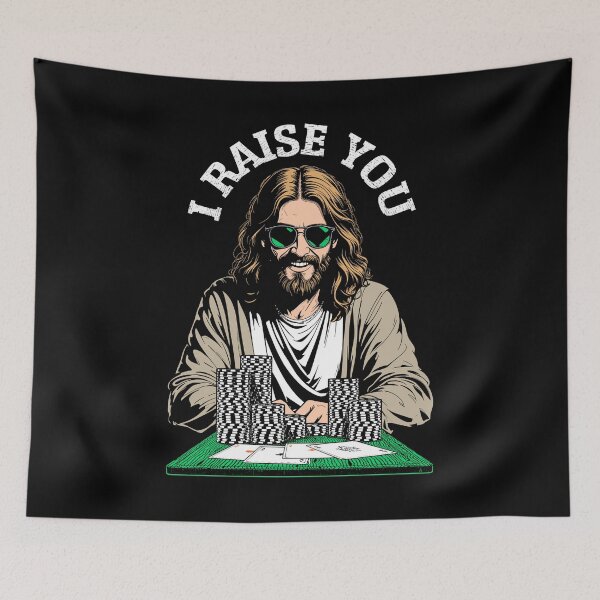 Item preview, Jesus Poker Player Funny Raise You Gambler Lucky Lord Christ designed and sold by GrandeDuc.