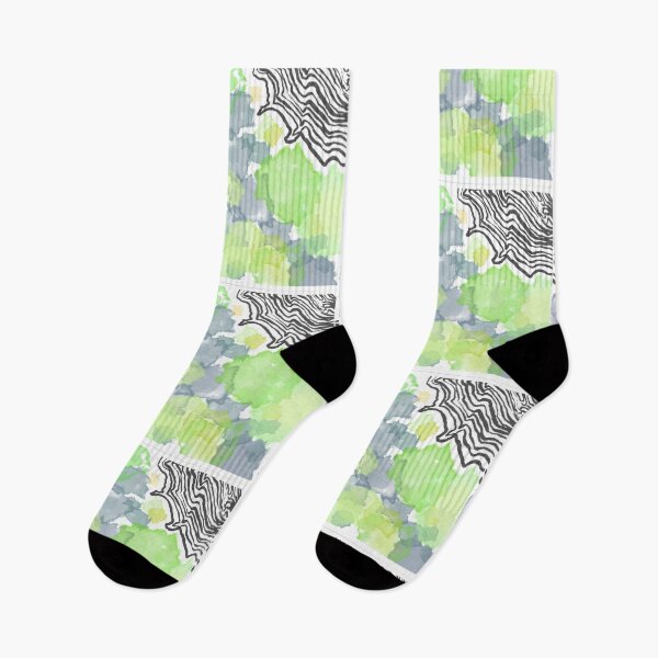 Item preview, Arte moderno con patrón de salpicaduras de agua verde y líneas oscuras designed and sold by tenkenryujin.