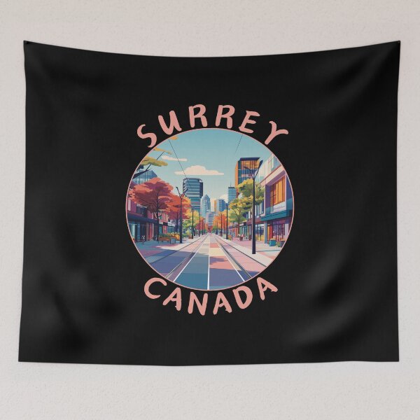 Item preview, Surrey in British Columbia Canada Retro Travel Art Emblem designed and sold by MaateoDesign.