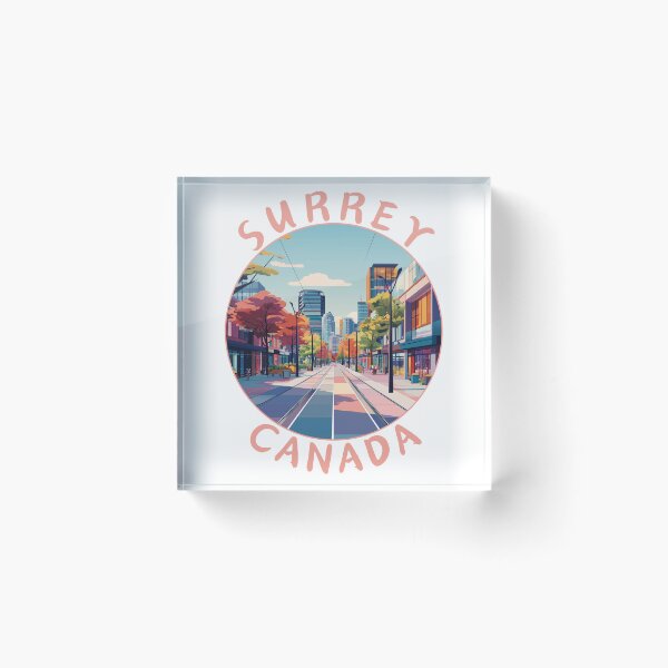 Item preview, Surrey in British Columbia Canada Retro Travel Art Emblem designed and sold by MaateoDesign.