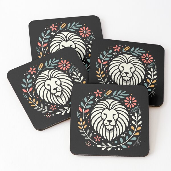 Item preview, Lion colorful lions floral in flowers cute African Day of the Dead designed and sold by alenaz.