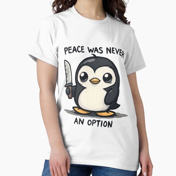 Item preview, Cute Penguin with a Knife Funny Peace Was Never an Option - Funny Penguin  designed and sold by Moad Fahim.