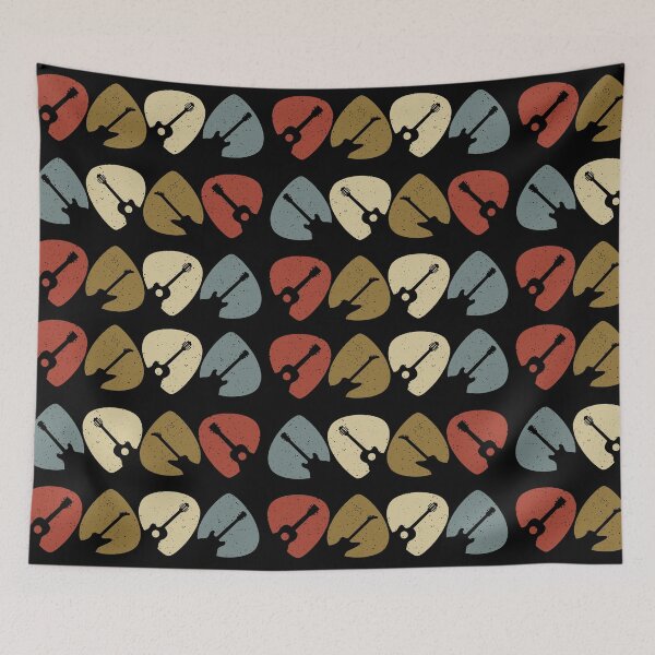 Item preview, Guitar picks retro pattern designed and sold by FatBirdie.