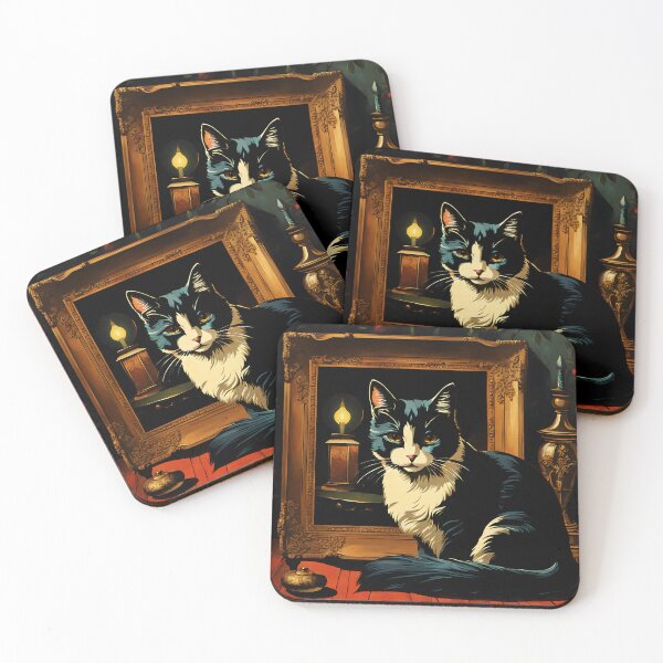 Item preview, Vintage Cat Art: Black and White Cat in a Gothic Setting | Animal Art | Gothic Art | Cat Art | Vintage Cat Illustration designed and sold by UnhingedBird.