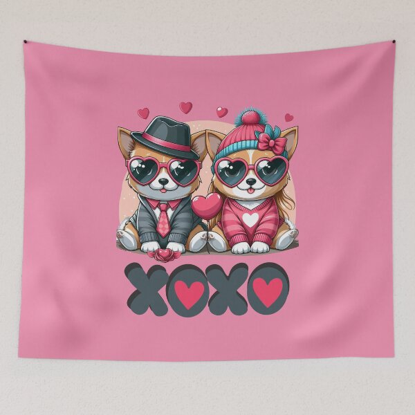 Item preview, Cute Dogs with XOXO and Hearts designed and sold by OMdesign10.