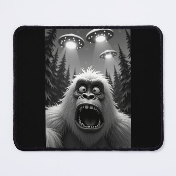 Item preview, Yeti selfie with UFOs designed and sold by Digital Art and Funny Pets.