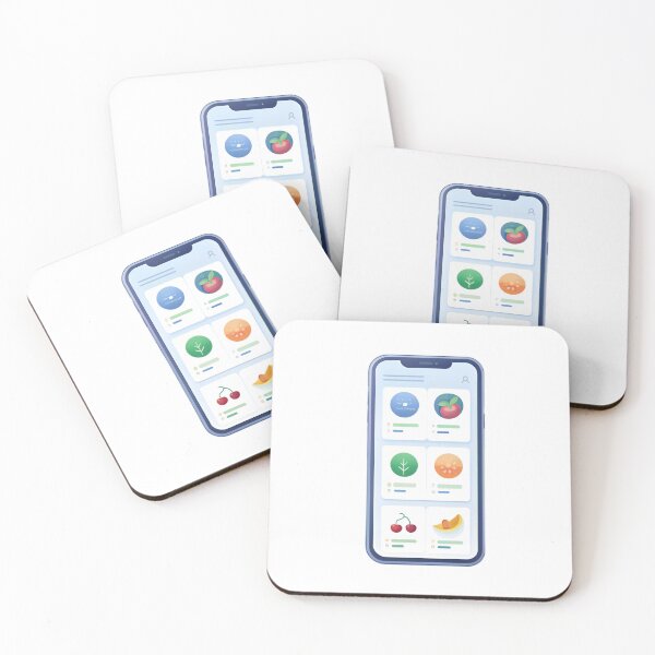 Item preview, Smartphone Displaying App Interface with Food and Nature Icons designed and sold by Creative88Art.