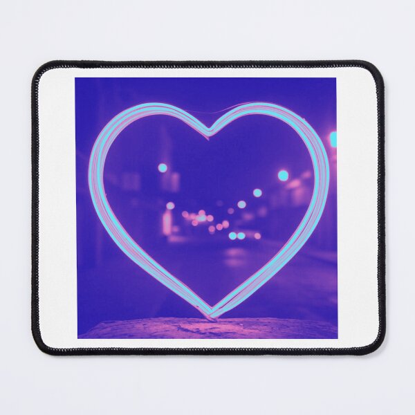 Item preview, Mesmerising Blue and Pink Love Heart Light Artwork designed and sold by GrizzlyCollective.