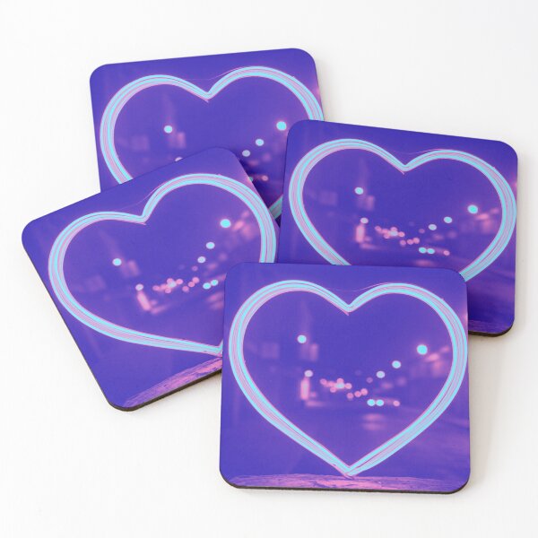 Item preview, Mesmerising Blue and Pink Love Heart Light Artwork designed and sold by GrizzlyCollective.