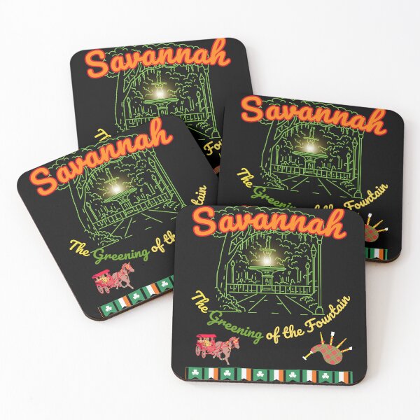 Item preview, St. Patrick's Day Savannah - The Greening of the Fountain designed and sold by DeeDeeDelights.