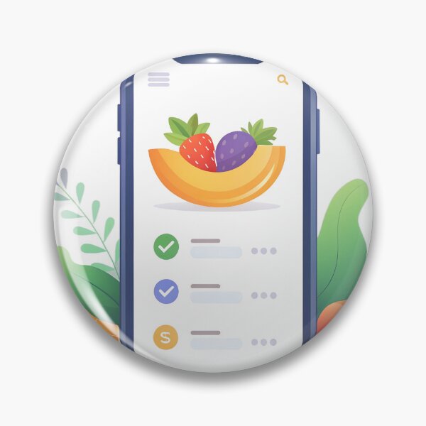 Item preview, Smartphone Displaying UI Design with Fruit Illustration and Checklist designed and sold by Creative88Art.