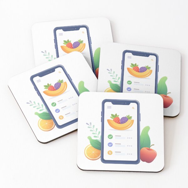 Item preview, Smartphone Displaying UI Design with Fruit Illustration and Checklist designed and sold by Creative88Art.