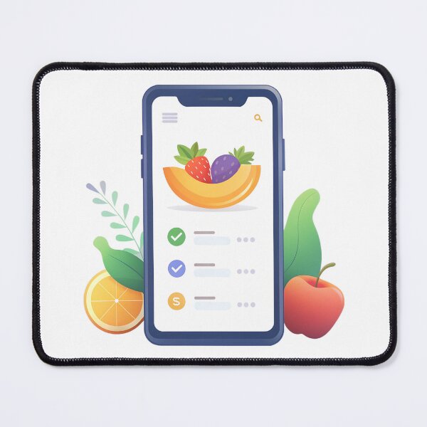 Item preview, Smartphone Displaying UI Design with Fruit Illustration and Checklist designed and sold by Creative88Art.