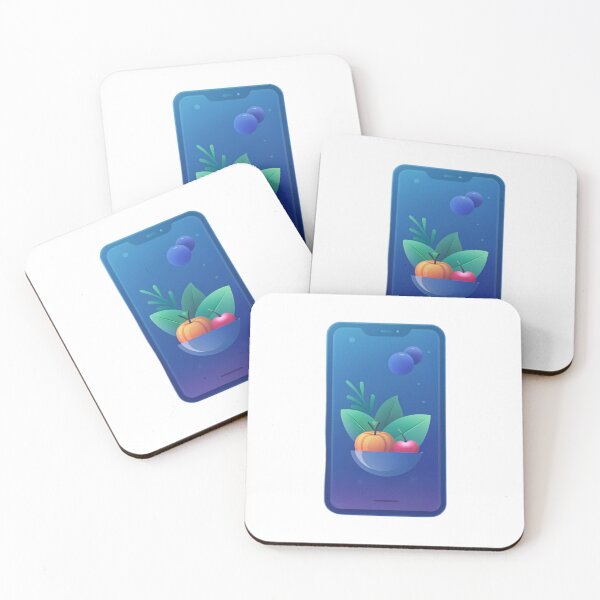 Item preview, Stylized Smartphone with Fruit Bowl Illustration on Gradient Background designed and sold by Creative88Art.