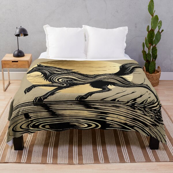 Item preview, Gold Charcoal Wolf on Water, Ai Generated Art  designed and sold by ACC .