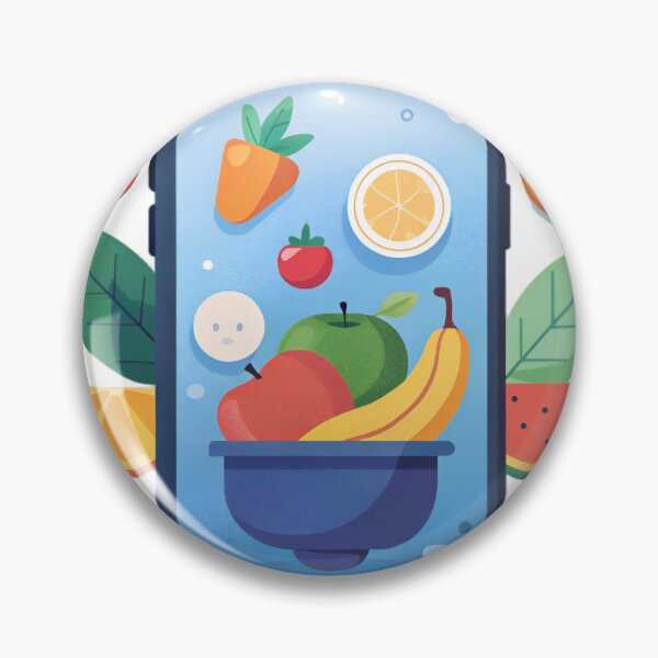 Item preview, Stylized Smartphone Display with Floating Fruits and Icons designed and sold by Creative88Art.