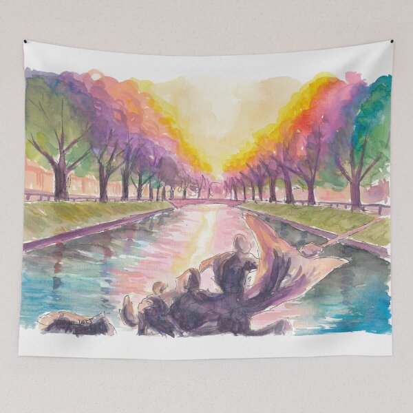 Item preview, Duesseldorf Reflections Along Königsallee and Stadtgraben Canal designed and sold by artshop77.